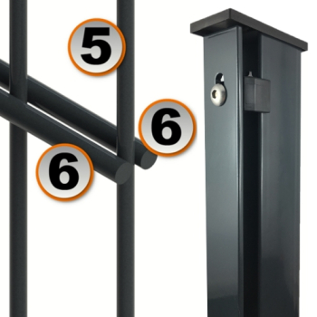 Preview: Doppelstabmattenzaun "leicht" 6/5/6 Komplett-Set inkl. Zaunpfosten Typ AL Preview: Doppelstabmattenzaun "leicht" 6/5/6 Komplett-Set inkl. Zaunpfosten Typ AL