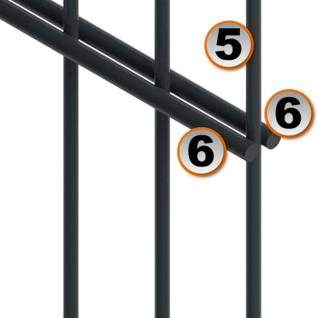 Preview: Doppelstabmattenzaun "leicht" 6/5/6 Komplett-Set inkl. Zaunpfosten Typ KP Preview: Doppelstabzaun Matte anthrazit